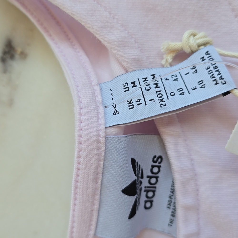 NWT Adidas One Shoulder Crop top in almost Pink Size Medium - Picture 6 of 7